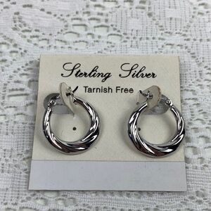 Sterling Silver Hoop Earrings Tarnish Free New NWT